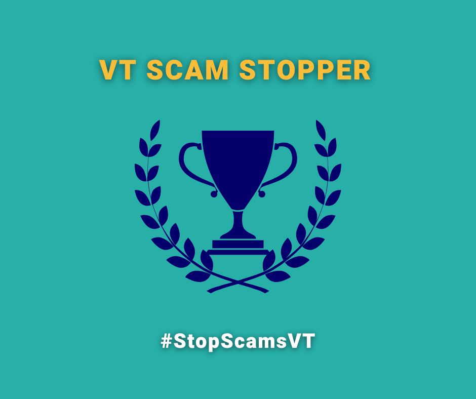 VT Scam Stopper - #StopScamsVT - Picture of trophy