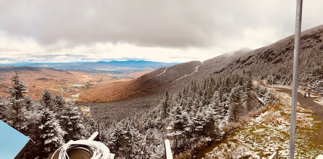 Stowe, VT with light dusting of snow